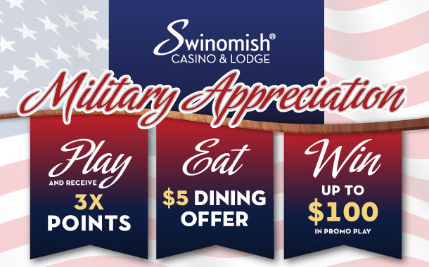 Military Appreciation: $5 Dining Offer, 3X Points