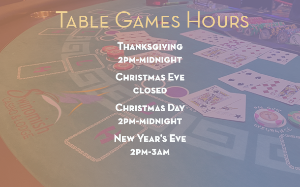 Table Games Hours