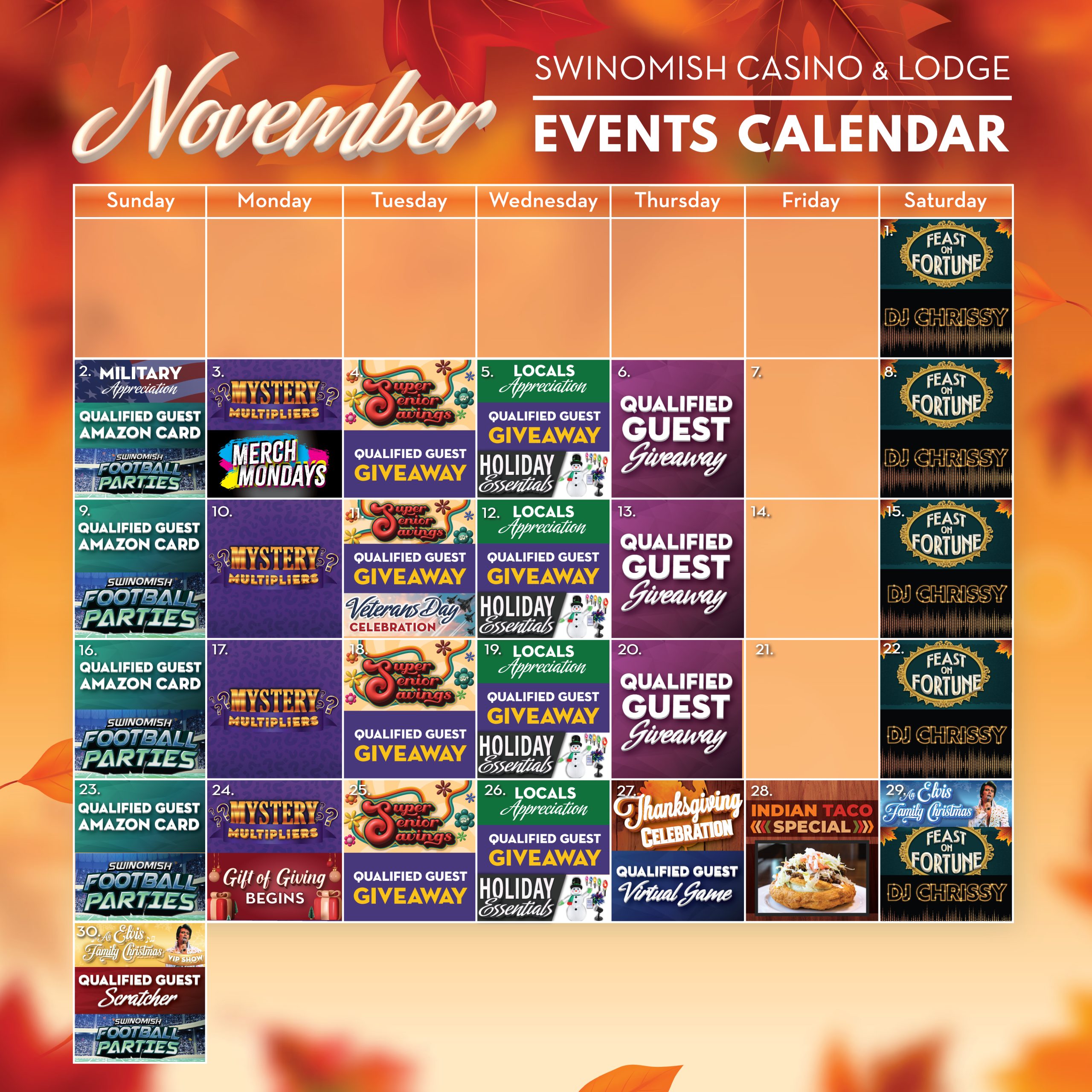 November Events Calendar