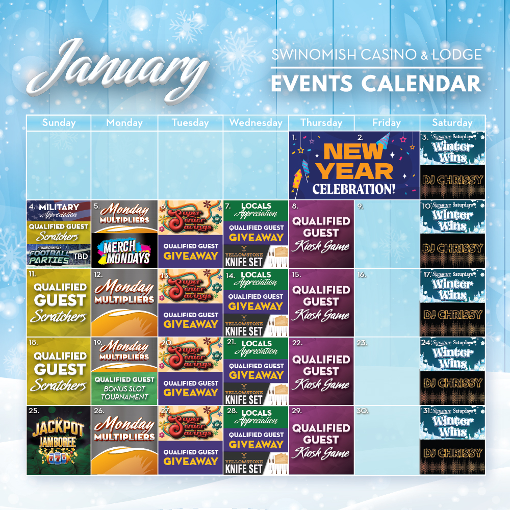 January Events Calendar
