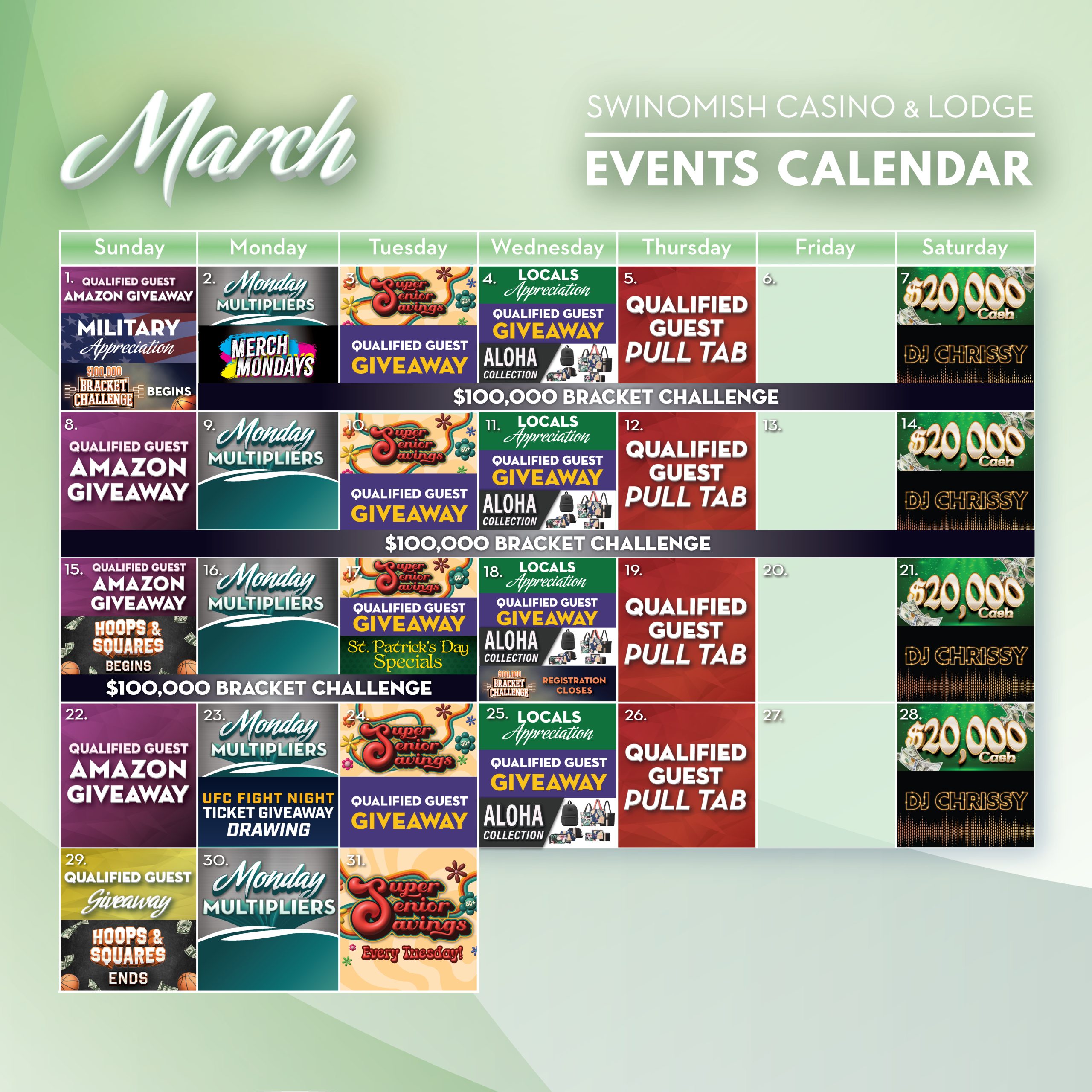 March Events Calendar